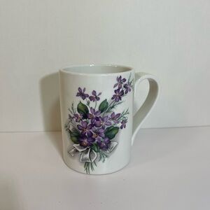 Vintage Portmeirion Stoke-on -Trent Wild Violets Coffee Tea Mug Bone China